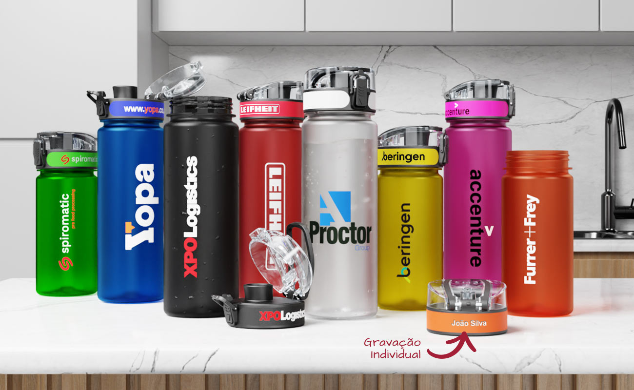 Garrafas de água de plástico personalizadas. Sem BPA - Personalizadas e ...